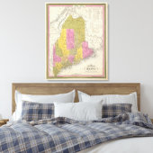 Nieuwe kaart van Maine 2 Canvas Afdruk (Insitu (Slaapkamer))