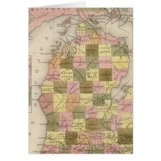Nieuwe kaart van Michigan (Voorkant)