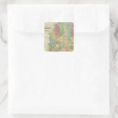 Nieuwe kaart van Mississippi 2 Vierkante Sticker (Tas)