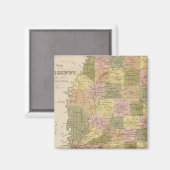 Nieuwe kaart van Mississippi Magneet (Voorkant / Achterkant)