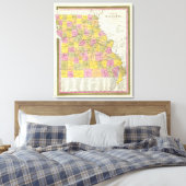 Nieuwe kaart van Missouri 2 Canvas Afdruk (Insitu (Slaapkamer))