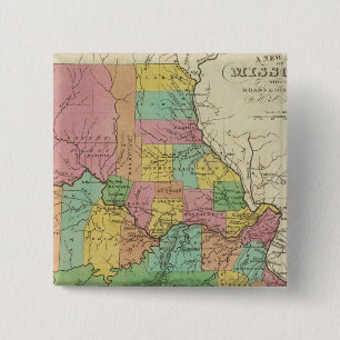 Nieuwe kaart van Missouri Vierkante Button 5,1 Cm