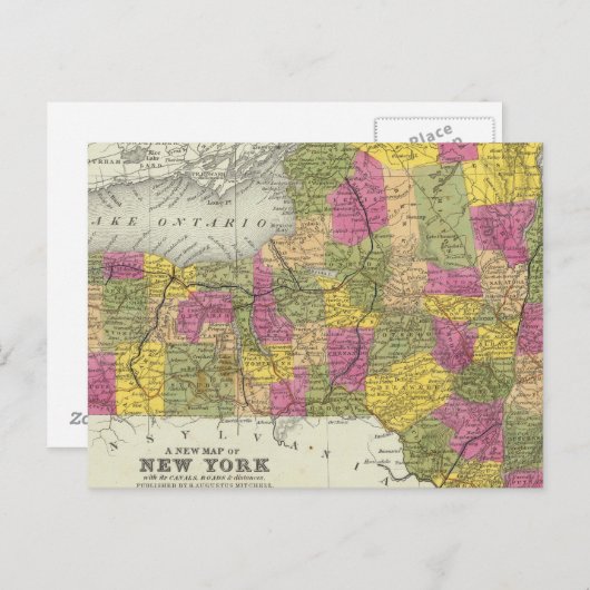 Nieuwe kaart van New York 2 (Voorkant / Achterkant)