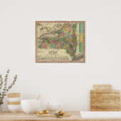 Nieuwe kaart van New York Poster (Keuken)