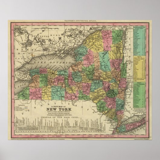 Nieuwe kaart van New York Poster (Voorkant)