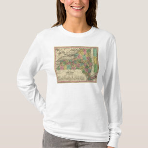 Nieuwe kaart van New York T-shirt