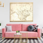 Nieuwe Kaart van Noord-Amerika Canvas Afdruk (Insitu (Woonkamer))