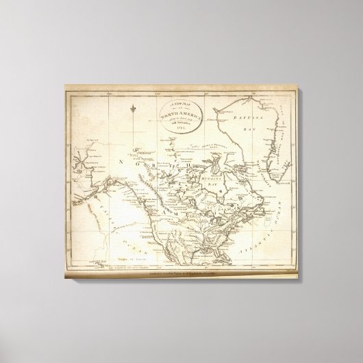 Nieuwe Kaart van Noord-Amerika Canvas Afdruk (Voorkant)