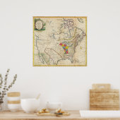 Nieuwe Kaart van Noord-Amerika Poster (Keuken)