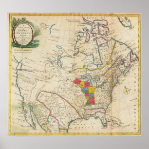 Nieuwe Kaart van Noord-Amerika Poster