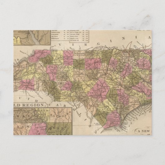 Nieuwe kaart van North Carolina (Voorkant)