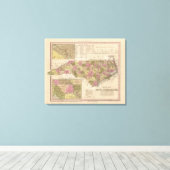 Nieuwe kaart van North Carolina Canvas Afdruk (Insitu (Houten vloer))