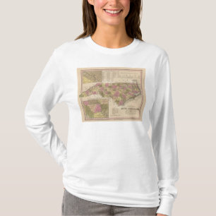 Nieuwe kaart van North Carolina T-shirt