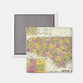 Nieuwe kaart van Nth Carolina Magneet (Voorkant / Achterkant)