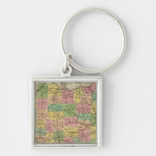 Nieuwe kaart van Ohio 2 Sleutelhanger (Voorkant)