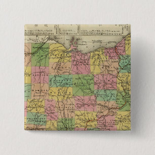 Nieuwe kaart van Ohio 2 Vierkante Button 5,1 Cm