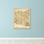 Nieuwe kaart van Ohio Canvas Afdruk (Insitu (Houten vloer))