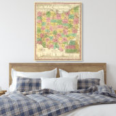 Nieuwe kaart van Ohio Canvas Afdruk (Insitu (Slaapkamer))