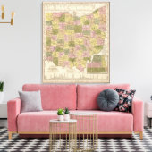 Nieuwe kaart van Ohio Canvas Afdruk (Insitu (Woonkamer))