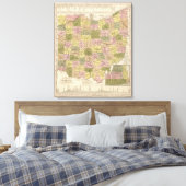 Nieuwe kaart van Ohio Canvas Afdruk (Insitu (Slaapkamer))