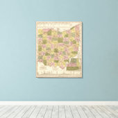 Nieuwe kaart van Ohio Canvas Afdruk (Insitu (Houten vloer))