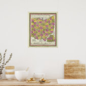 Nieuwe kaart van Ohio Poster (Keuken)