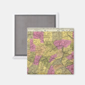 Nieuwe kaart van Pennsylvania 2 Magneet (Voorkant / Achterkant)
