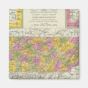 Nieuwe kaart van Tennessee Magneet