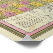 Nieuwe kaart van Tennessee Poster (Hoek)