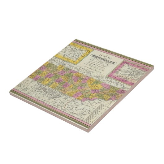 Nieuwe kaart van Tennessee Tegeltje (Zijkant)