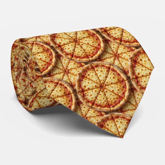 Nieuwe Kaas Pizza Das | Snelvoedsel Patroon (Opgerold)