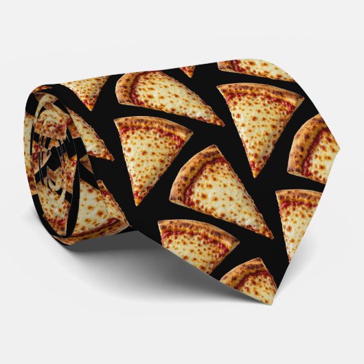 Nieuwe Kaas Pizza Das | Snelvoedsel Patroon (Opgerold)