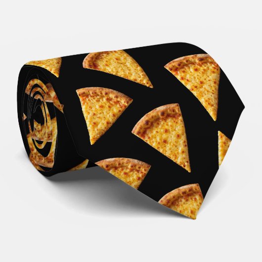 Nieuwe Kaas Pizza Das | Snelvoedsel Patroon (Opgerold)