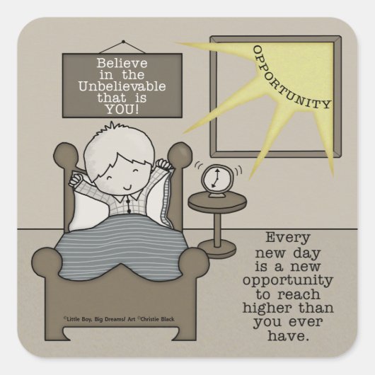 Nieuwe kans vierkante sticker (Voorkant)