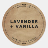 Nieuwe Kartonnen Zelfgemaakte Soja Kaars Chic Potd Ronde Sticker (Voorkant)