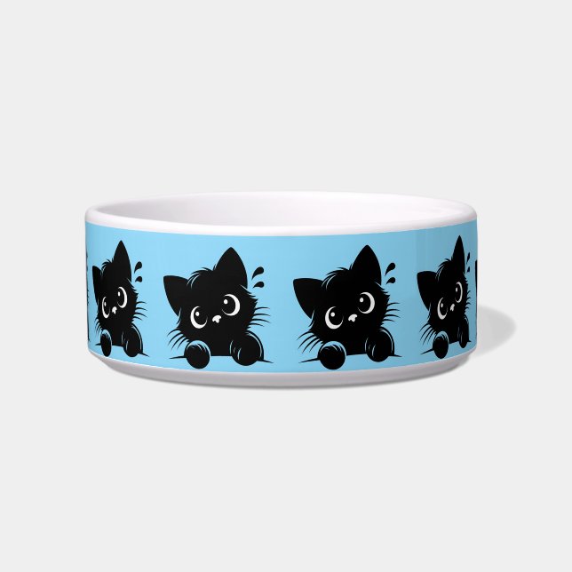 Nieuwe kat Gepersonaliseerd  Voerbakje (Voorkant)