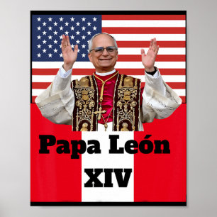 Nieuwe katholieke pe Leo Xiv Paus León Peru U.s.a. Poster