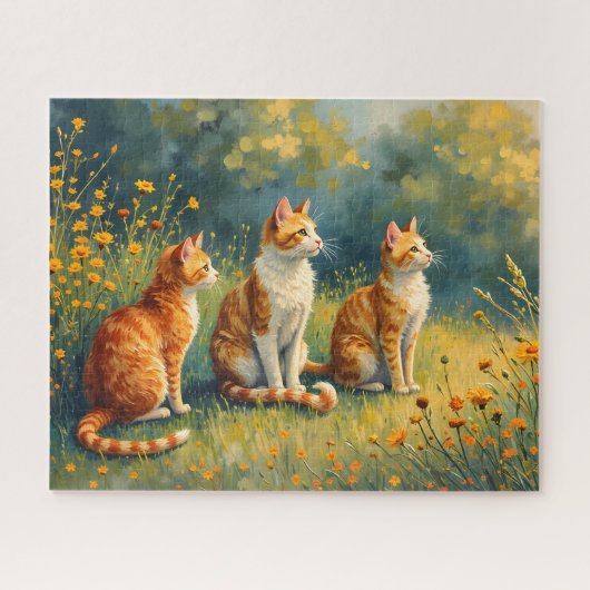 Nieuwe katten in de tuin legpuzzel (Horizontaal)
