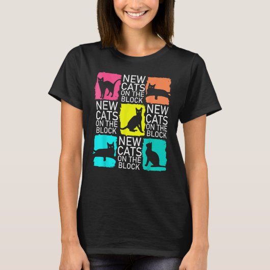 Nieuwe katten op het blok t-shirt (Voorkant)