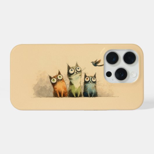 Nieuwe katten – Whimsical kattenkunst iPhone Hoesje (Achterkant horizontaal)