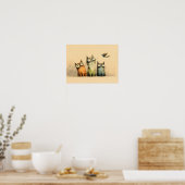 Nieuwe katten – Whimsical kattenkunst Poster (Keuken)