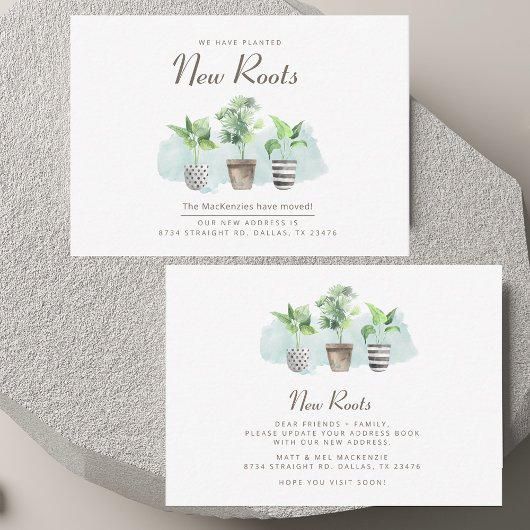 Nieuwe kennisgeving van wijziging wijzigingsadres notitiekaartje