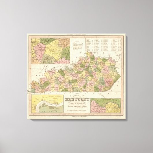 Nieuwe Kentucky 2-kaart Canvas Afdruk (Voorkant)