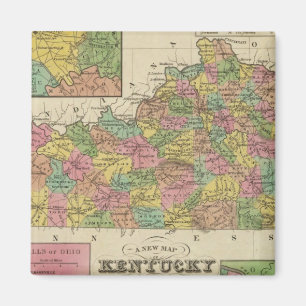 Nieuwe Kentucky-kaart Magneet
