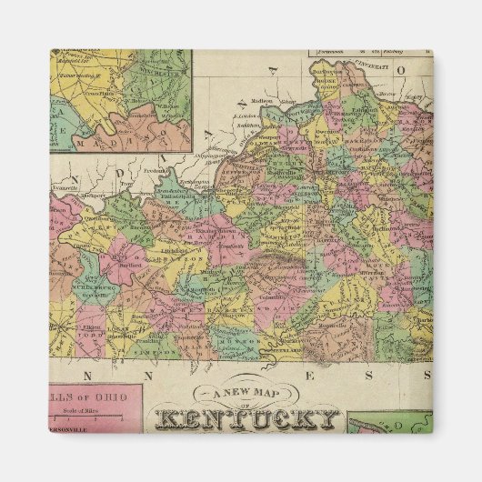 Nieuwe Kentucky-kaart Magneet (Voorkant)