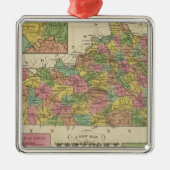 Nieuwe Kentucky-kaart Metalen Ornament (Voorkant)