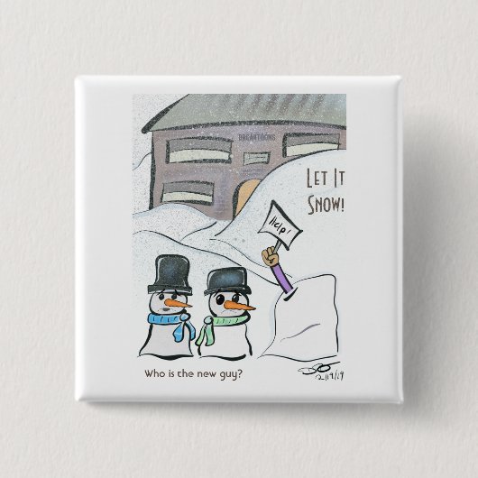 Nieuwe kerel vierkante button 5,1 cm (Voorkant)