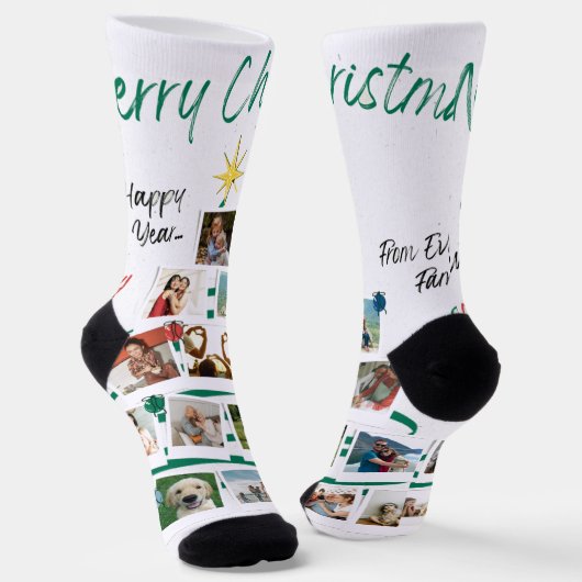 Nieuwe Kerst Custom Duurzame Premium Crew Sock Sokken (Gebogen)