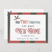 Nieuwe Kerst Nieuwe Home Adreswijziging Aankondigingskaart (Voorkant / Achterkant)