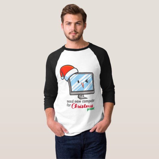  nieuwe kerstcomputer t-shirt (Voorkant volledig)